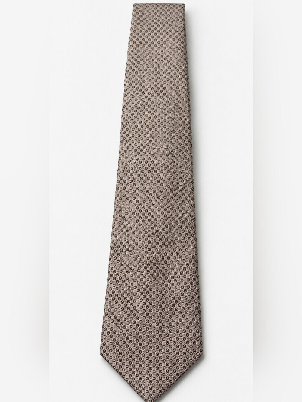 CALVIN KLEIN Taupe Geometric Silk Tie